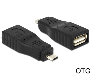 DeLOCK 65549 adaptateur et connecteur de câbles Micro USB2.0-B USB2.0-A Noir