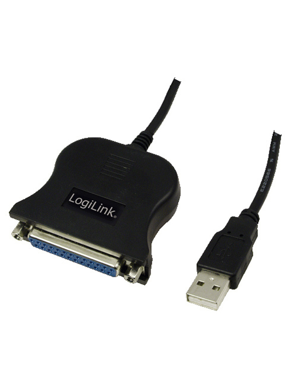 LogiLink UA0054A adaptateur et connecteur de câbles Type A D-Sub 25-pin Noir