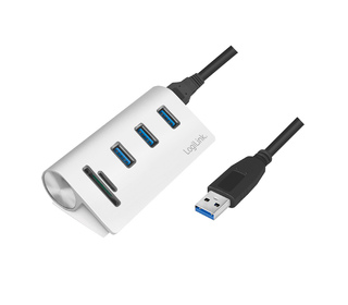 LogiLink CR0045 hub & concentrateur USB 3.2 Gen 1 (3.1 Gen 1) Type-A 5000 Mbit/s Argent