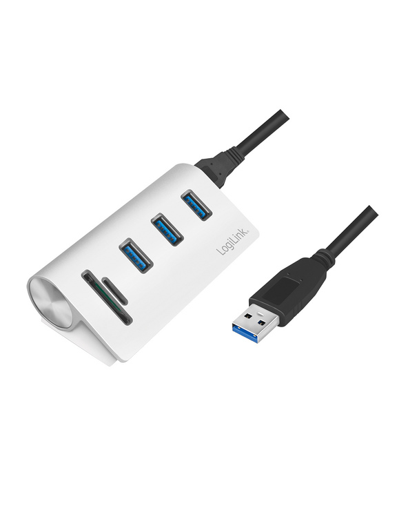 LogiLink CR0045 hub & concentrateur USB 3.2 Gen 1 (3.1 Gen 1) Type-A 5000 Mbit/s Argent