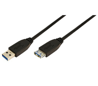 LogiLink 3m USB A - USB A 3.0 F/M câble USB 3.2 Gen 1 (3.1 Gen 1) Noir