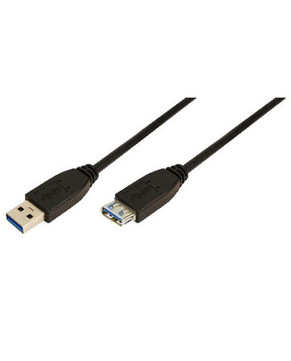 LogiLink 3m USB A - USB A 3.0 F/M câble USB 3.2 Gen 1 (3.1 Gen 1) Noir