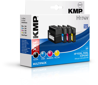 KMP Multipack H174 Noir, Cyan, Magenta, Jaune