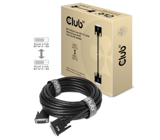 CLUB3D DVI-D DUAL LINK (24+1) CABLE BI DIRECTIONAL M/M 10m 32.8 ft 28AWG Noir