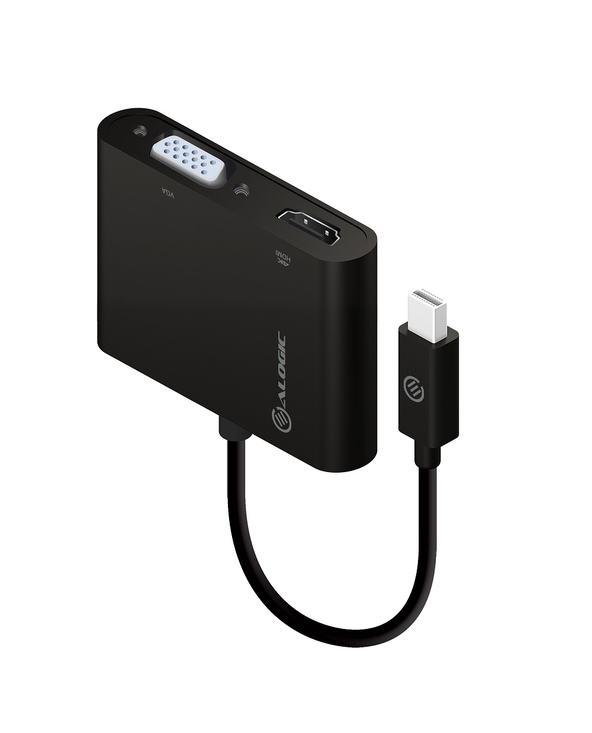 ALOGIC MDP-VGHD4K-ADP adaptateur et connecteur de câbles Mini DisplayPort HDMI + VGA Noir