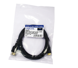 LogiLink CH0023 câble HDMI 2 m HDMI Type A (Standard) HDMI Type C (Mini) Noir