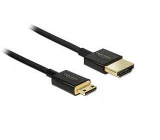DeLOCK HDMI-A/HDMI Mini-C, 2 m câble HDMI HDMI Type A (Standard) HDMI Type C (Mini) Noir