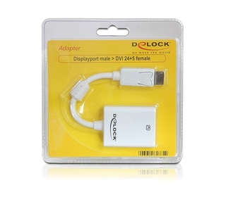 DeLOCK 61765 adaptateur et connecteur de câbles DisplayPort DVI-I Blanc