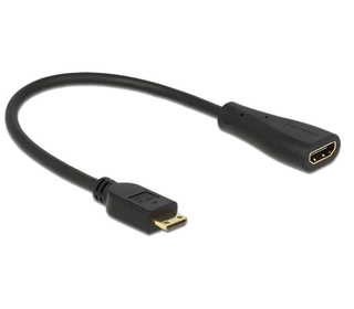 DeLOCK 0.23m mini-HDMI/HDMI câble HDMI 0,23 m HDMI Type C (Mini) HDMI Type A (Standard) Noir