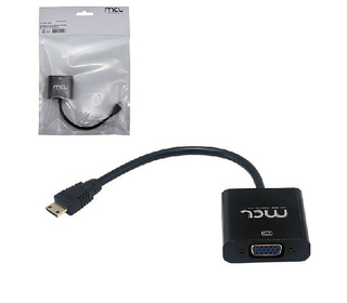MCL CG-288C adaptateur et connecteur de câbles Mini HDMI VGA Noir