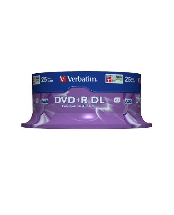 Verbatim DVD+R Double Layer 8x Matt Silver 25pk Spindle 8,5 Go DVD+R DL 25 pièce(s)