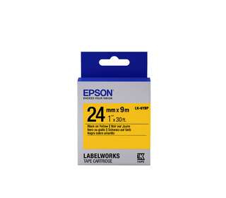 Epson LK-6YBP - Couleur Pastel - Noir sur Jaune - 24mmx9m