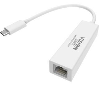 Vision TC-USBCETH adaptateur et connecteur de câbles RJ-45 USB-C Blanc