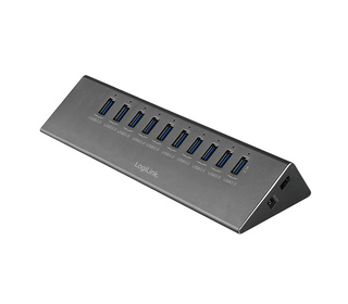 LogiLink UA0229 hub & concentrateur USB 3.2 Gen 1 (3.1 Gen 1) Micro-B 5000 Mbit/s Aluminium, Noir