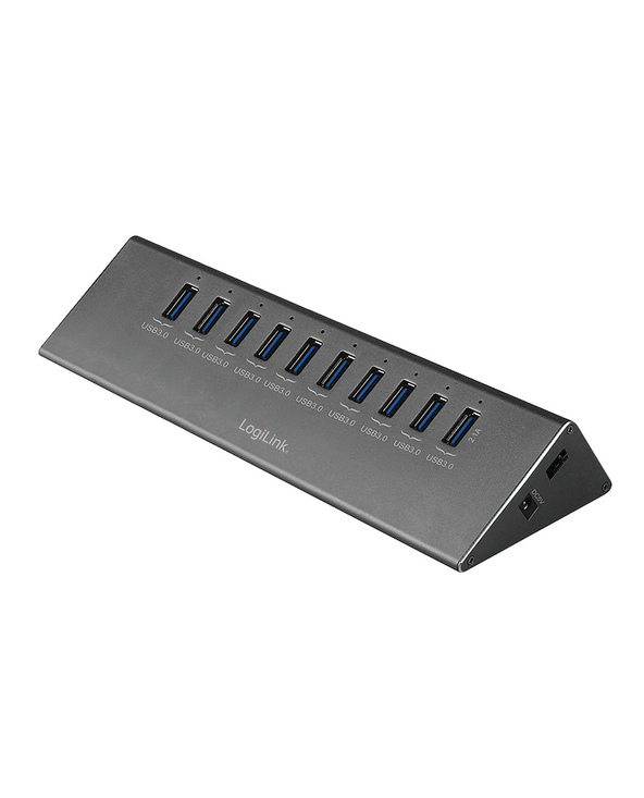 LogiLink UA0229 hub & concentrateur USB 3.2 Gen 1 (3.1 Gen 1) Micro-B 5000 Mbit/s Aluminium, Noir