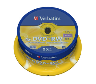 Verbatim DVD+RW Matt Silver 4,7 Go 25 pièce(s)