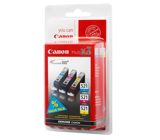 Canon CLI-521 C/M/Y Original Cyan, Magenta, Jaune 3 pièce(s)