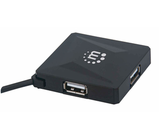 Manhattan 164818 hub & concentrateur USB 2.0 480 Mbit/s Noir