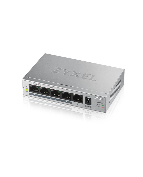 Zyxel GS1005HP Non-géré Gigabit Ethernet (10/100/1000) Argent Connexion Ethernet, supportant l'alimentation via ce port (PoE)