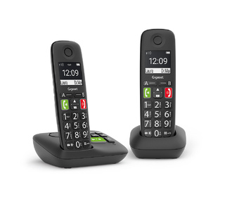 Gigaset E290A Duo Téléphone analog/dect Noir Identification de l'appelant