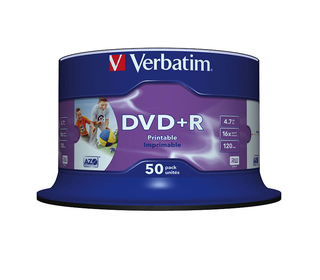 Verbatim DVD+R Wide Inkjet Printable No ID Brand 4,7 Go 50 pièce(s)