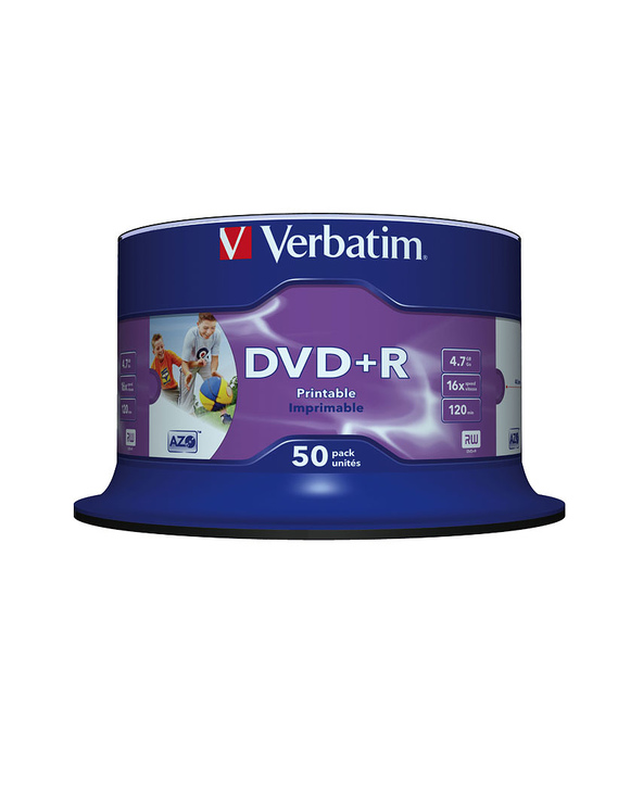 Verbatim DVD+R Wide Inkjet Printable No ID Brand 4,7 Go 50 pièce(s)