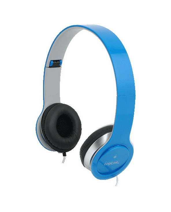LogiLink HS0031 écouteur/casque Avec fil Arceau Appels/Musique Bleu
