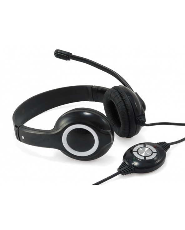 Conceptronic CCHATSTARU2B écouteur/casque Avec fil Arceau Appels/Musique USB Type-A Noir, Rouge