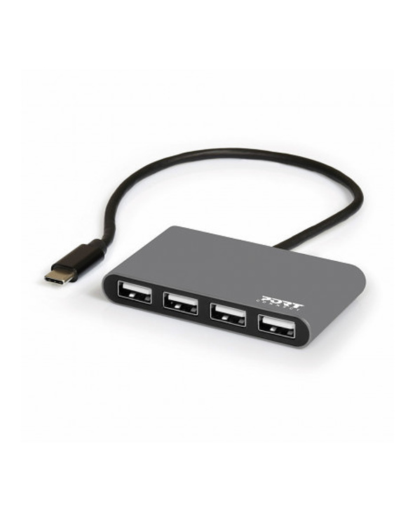 Port Designs 900128 hub & concentrateur USB 2.0 480 Mbit/s Noir