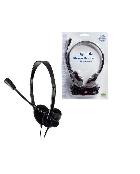 LogiLink Stereo Headset Earphones with Microphone Casque Noir