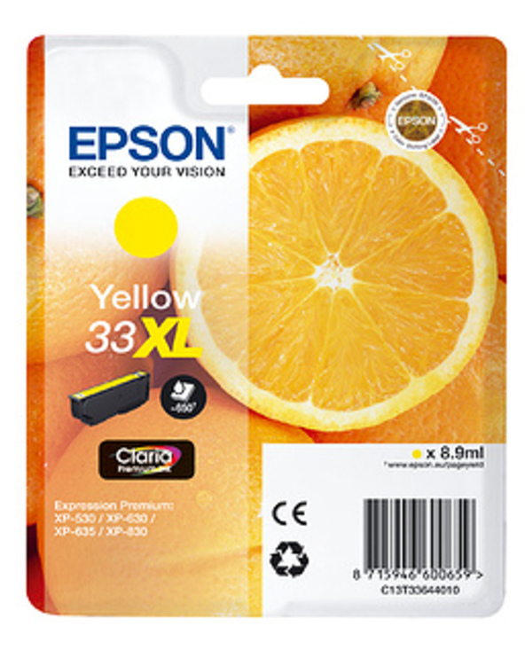 Epson Oranges C13T33644010 cartouche d'encre 1 pièce(s) Original Jaune