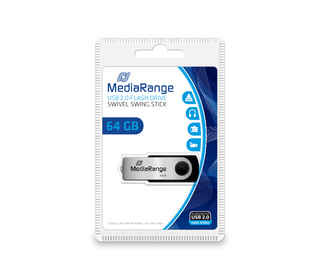 MediaRange 64GB USB 2.0 lecteur USB flash 64 Go USB Type-A / Micro-USB Noir, Argent