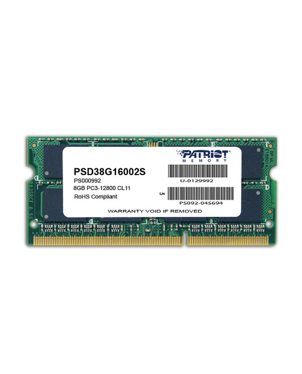 Patriot Memory 8GB PC3-12800 module de mémoire 8 Go 1 x 8 Go DDR3 1600 MHz