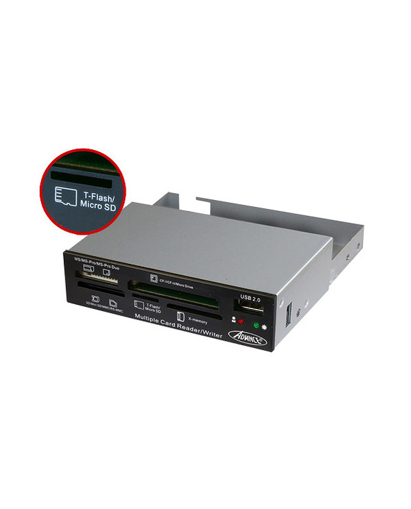 ADVANCE CR-10INT lecteur de carte mémoire USB 2.0 Interne Noir, Métallique