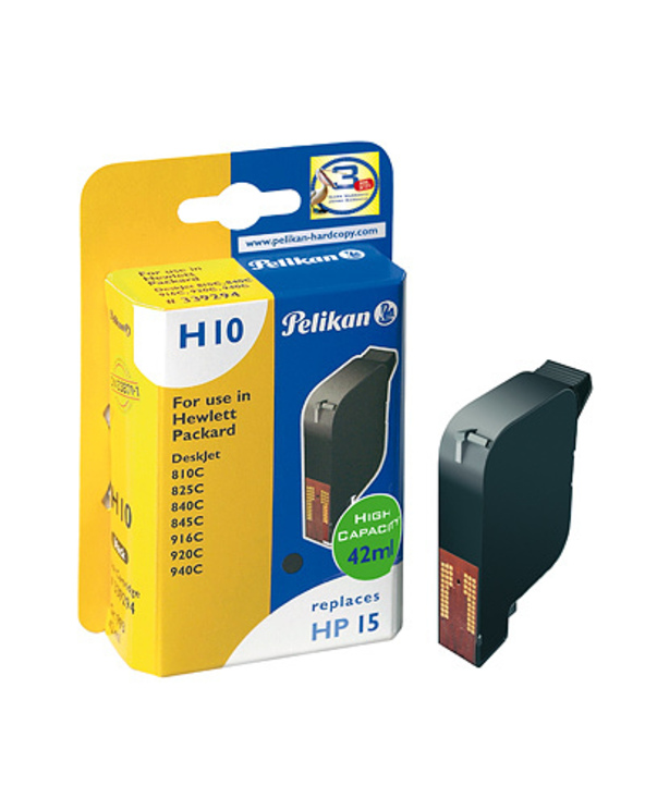 Pelikan Inkjet Cartridge H10 replaces HP 15, black, 42 ml 1 pièce(s) Rendement élevé (XL) Noir