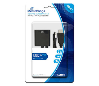 MediaRange MRCS167 câble vidéo et adaptateur HDMI VGA (D-Sub) + 3,5 mm Noir