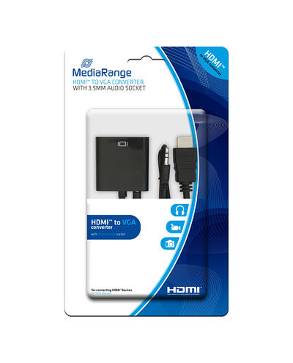 MediaRange MRCS167 câble vidéo et adaptateur HDMI VGA (D-Sub) + 3,5 mm Noir