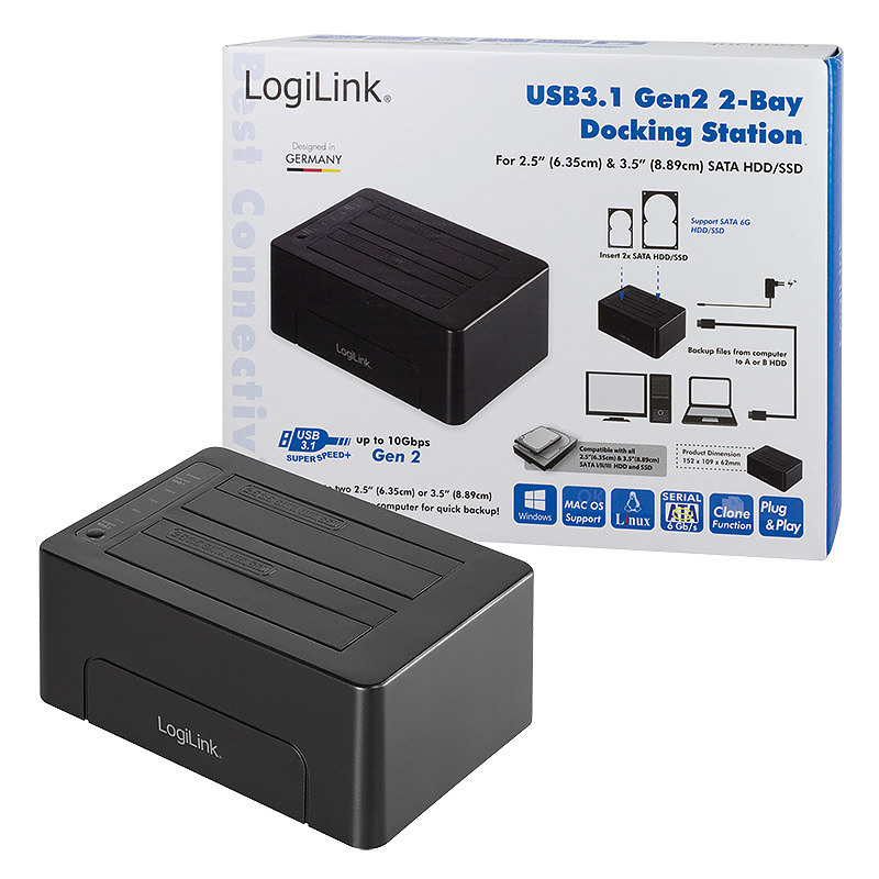 Logilink Disque LogiLink QP0028 Station d'accueil de disques de stockage USB 3.2 Gen 2 ...