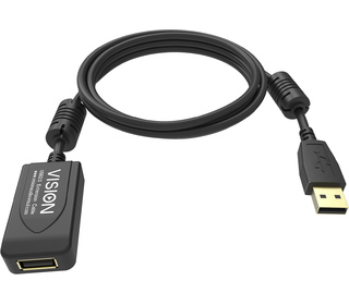 Vision TC 5MUSBEXT+/BL- câble USB 5 m USB 2.0 USB A Noir