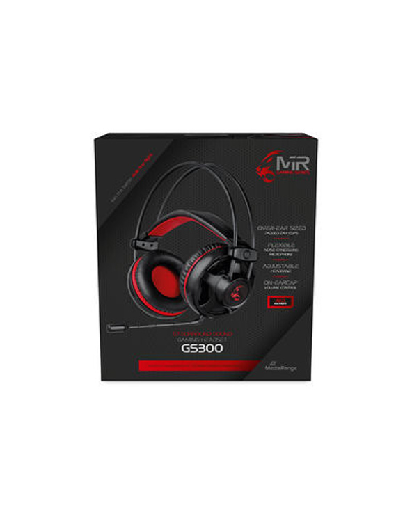 MediaRange MRGS300 écouteur/casque Arceau USB Type-A Noir, Rouge