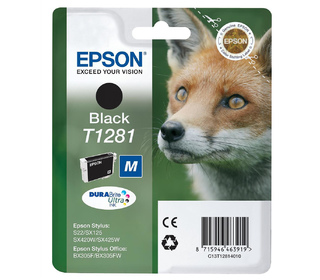 Epson Fox Singlepack Black T1281 DURABrite Ultra Ink