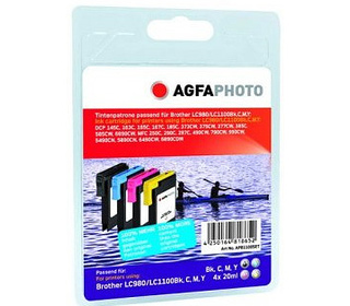 AgfaPhoto LC980/1100 cartouche d'encre 4 pièce(s) Rendement élevé (XL) Noir, Cyan, Magenta, Jaune
