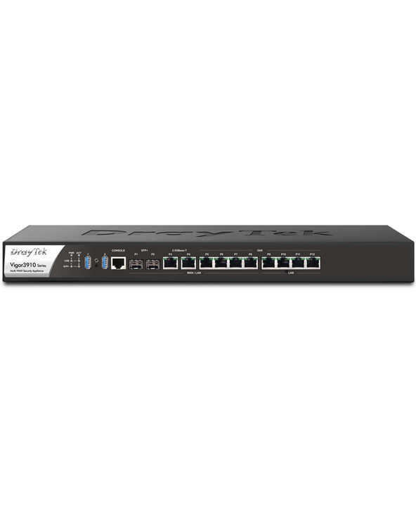 Draytek VIGOR 3910 Géré L2/L3 10G Ethernet (100/1000/10000) Noir, Argent