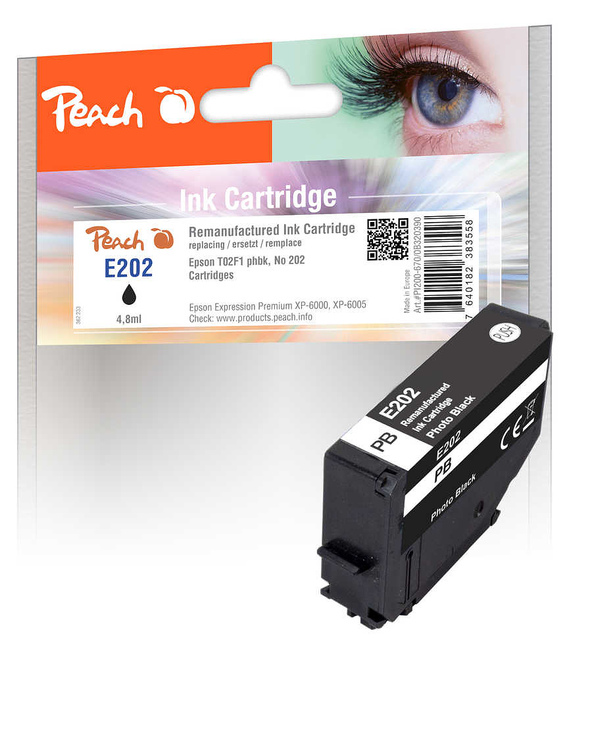 Peach PI200-670 cartouche d'encre 1 pièce(s) Compatible Rendement standard Photo noire