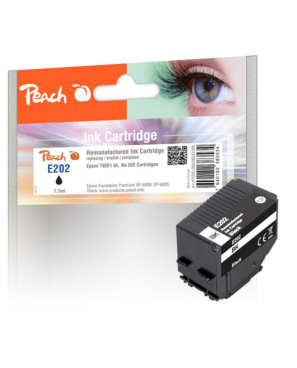 Peach PI200-668 cartouche d'encre 1 pièce(s) Compatible Rendement standard Noir