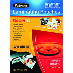 Fellowes Pochettes brillantes pour cartes 125 microns 65x95mm
