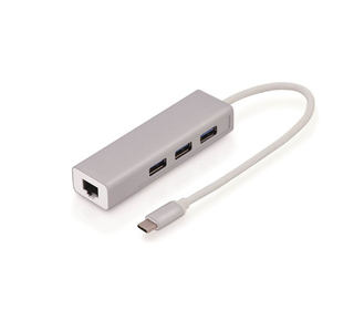 Uniformatic 14752 changeur de genre de câble USB Type C RJ-45 Gris, Blanc