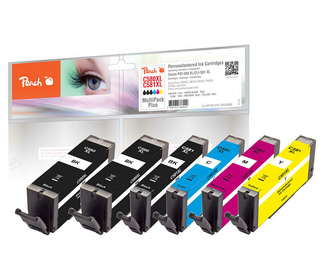 Peach PI100-379 cartouche d'encre 6 pièce(s) Compatible Rendement élevé (XL) Noir, Cyan, Magenta, Jaune