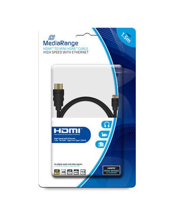 MediaRange MRCS165 câble HDMI 1,5 m HDMI Type A (Standard) HDMI Type C (Mini) Noir