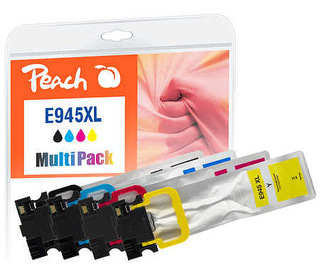 Peach PI200-796 cartouche d'encre 4 pièce(s) Compatible Rendement élevé (XL) Noir, Cyan, Magenta, Jaune